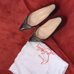 Black flats with studs